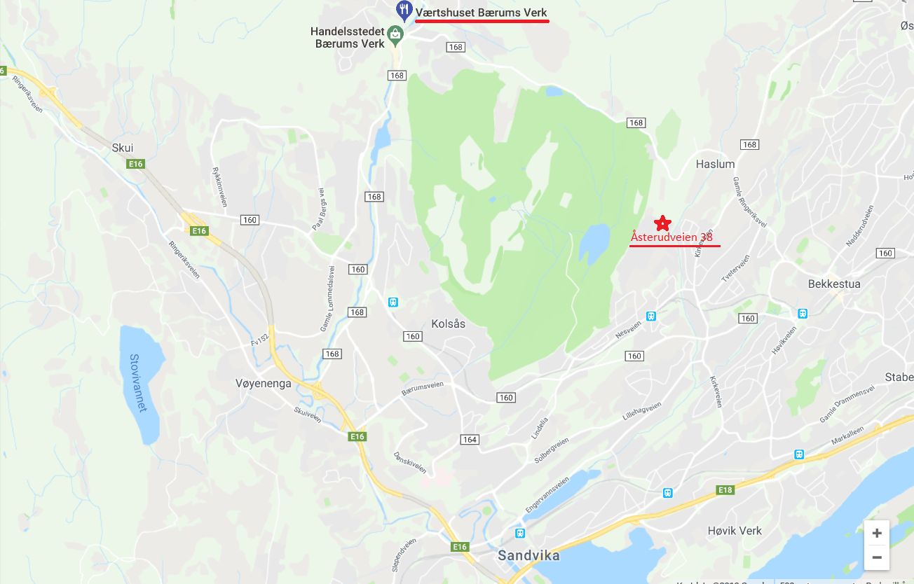 Værtshuset Bærums Verk - kart